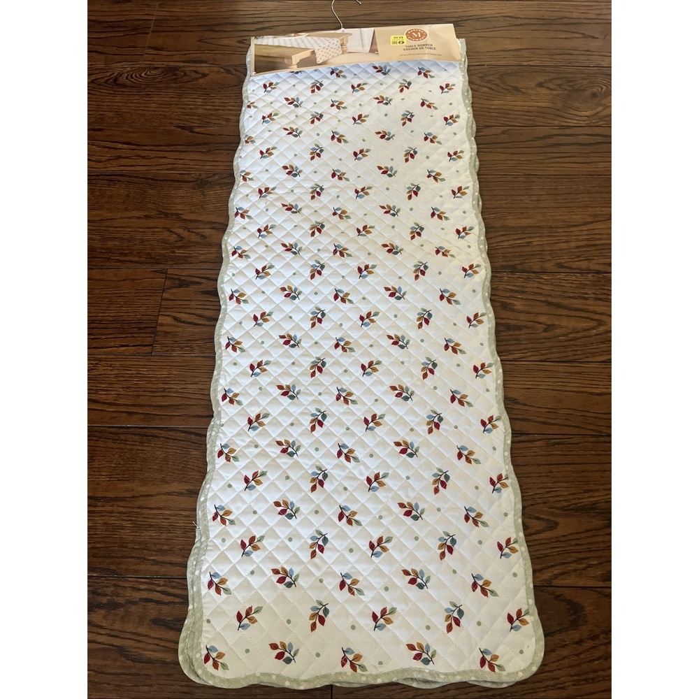 Martha Stewart Table Runner Autumn Fall Multi Color Leaves 14" x 72" NWT